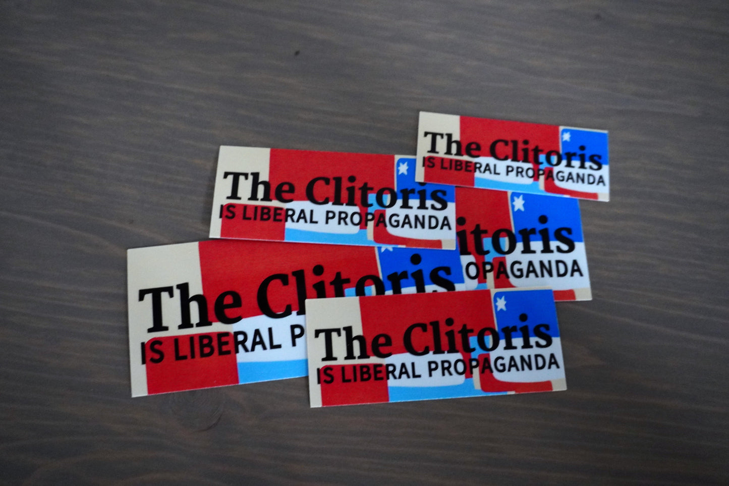 Funny Political Vinyl Sticker: 'The Clitoris is Liberal Propaganda' Perfect for Water Bottles, Laptops, and More